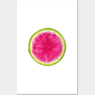 Watermelon Radish Pattern - Bright colourful veggies Posters and Art